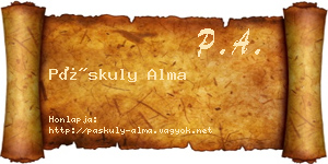 Páskuly Alma névjegykártya